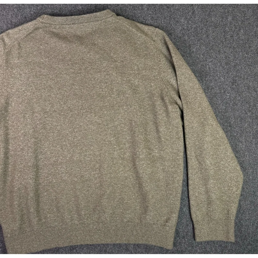 Faherty Men's Jackson Crew Neck Pullover Sweater Olive Heather Green Size XL